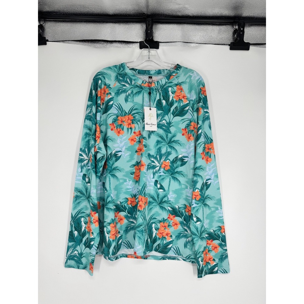 Robert Graham Rash Guard Shirt Mens XL Long Sleeve UPF 50+ Graphic Floral Print